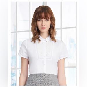 Banana Republic White Short Sleeve Top/Shirt/Blouse (Gift with Purchase)